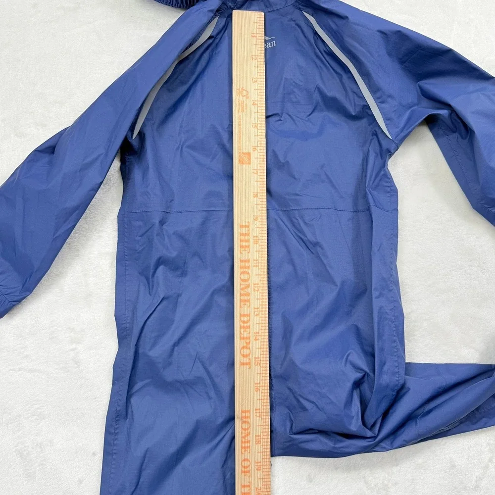 LL Bean Discovery Rain Suit Blue Hooded One Piece Nylon Kids 12-18M
